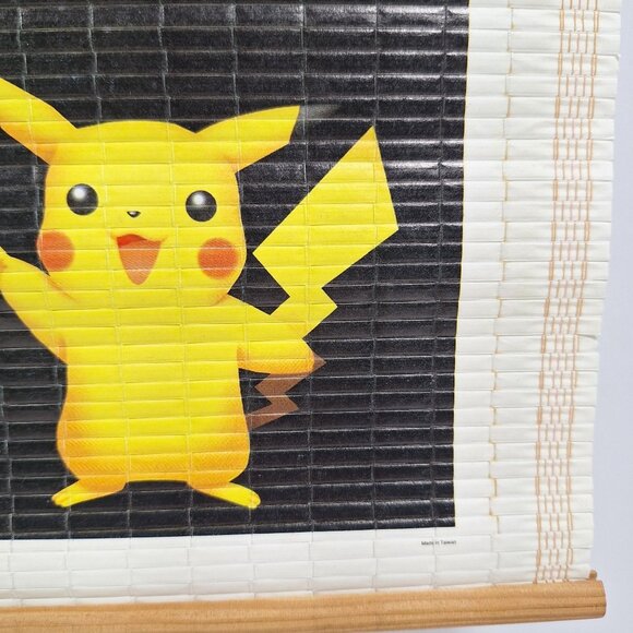 Pokemon Bamboo Wall Scroll Pikachu Anime Art Vintage 1990s - Picture 13 of 16